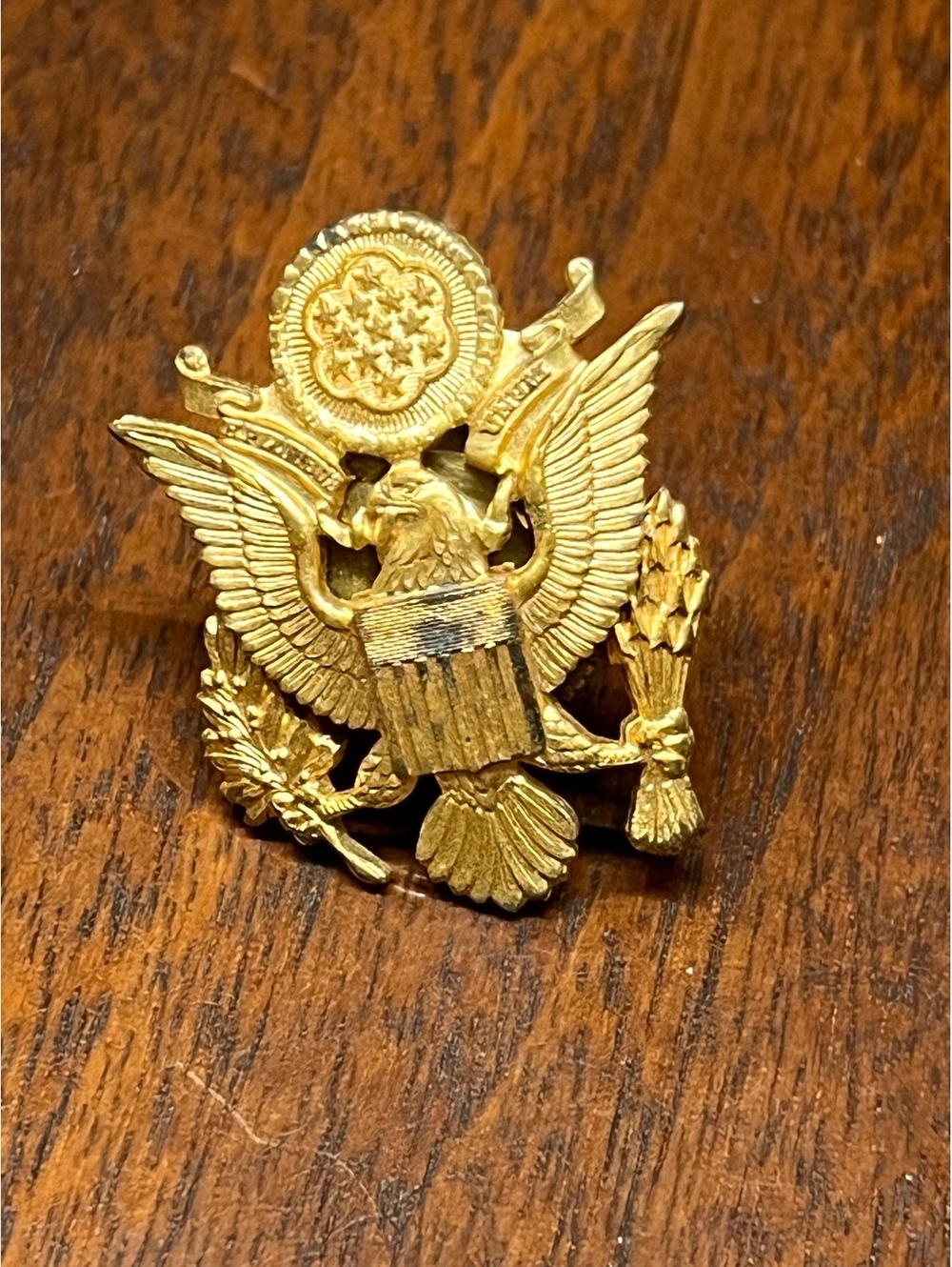 Vintage WWII US Army Officer Visor Cap Eagle Insignia Badge